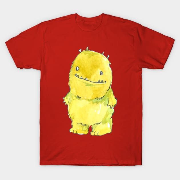 Yellow Watercolor Monster T-Shirt by Mako Design 